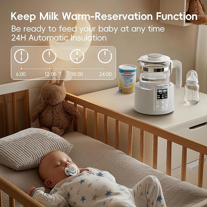 Instant Water Warmer, Formula Make, Baby Milk Warmer Faster Cooling Fan, Baby Bottle Warmer with LCD Display, Breastmilk Warmer Accurate Temperature Control, 24/7 Keep Warm, Electric Tea Kettle,Coffee