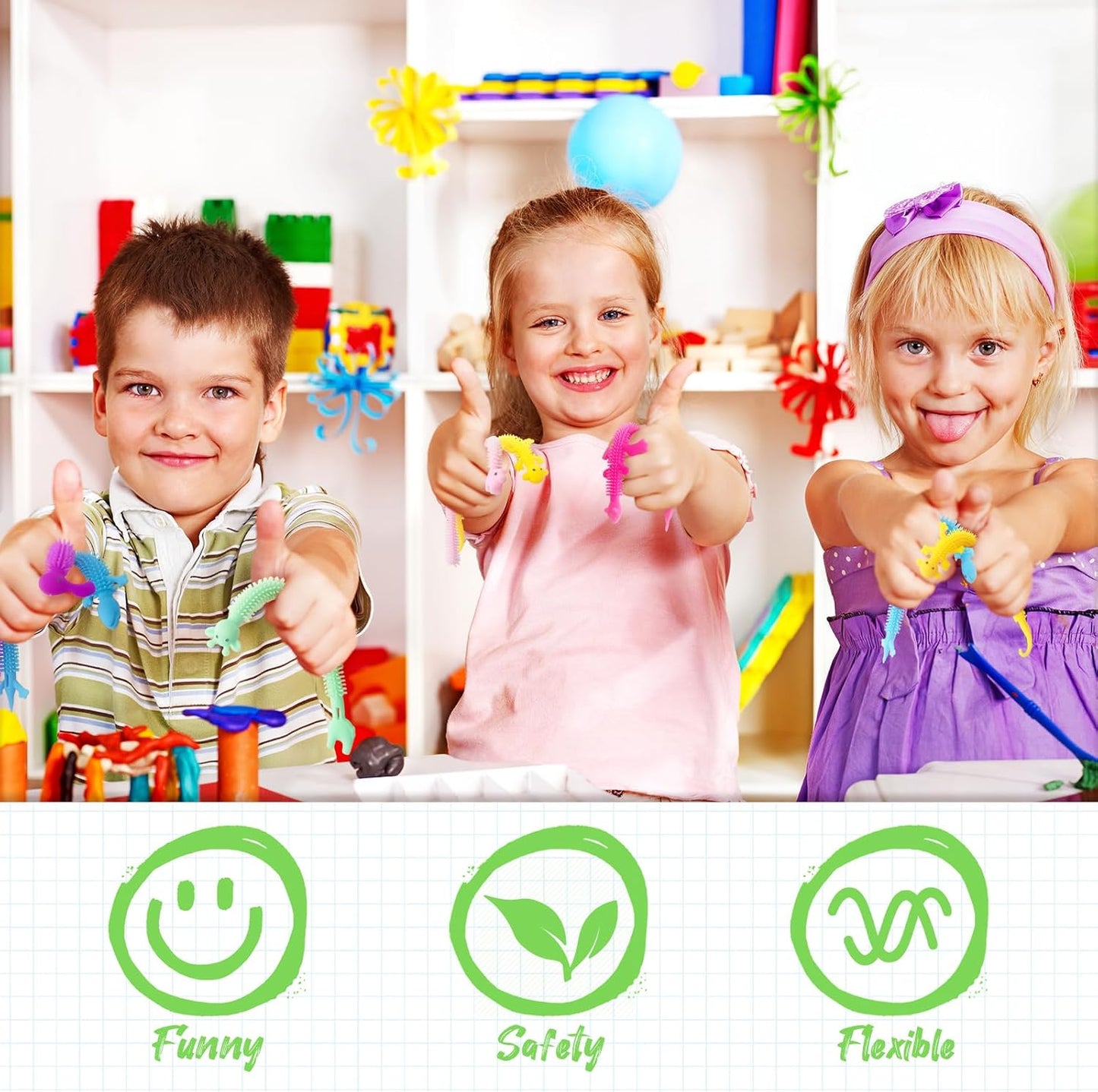 40 Pcs Stretchy Fidget String Toy,Stress Relief and Anti-Anxiety Toy,Colorful Sensory Plaything for Kids,Boys,Girls,Adults,Goodie Bag Fillers,Party Favor,Children's Day Gift(Animal)