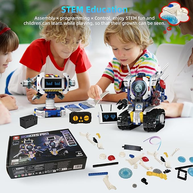Building 5 in 1 Robot Toys for 8-12 Year Old Boys Girls, Remote & APP DIY Educational Toy Science Kits for Kids, Technic Coding Robotic Toys, Birthday Gift for 8 9 10 11 12 Years Kids (603pcs)