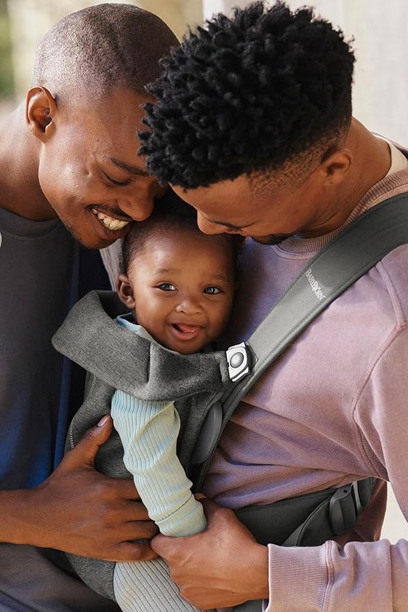BabyBjörn Baby Carrier Mini, Dark Gray, 3D Jersey Infant Carrier (7-25 lbs), Ergonomic, Easy-to-Use