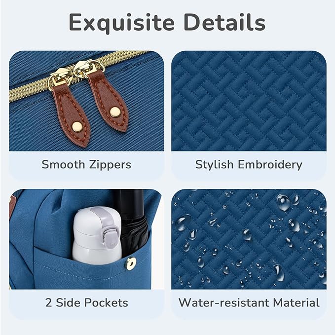 Diaper Bag Tote, Baby Bag Travel Diaper Tote Bag with Pacifier Case, Cute Maternity Hospital Baby Stylish Diaper Tote for Mom Dad Blue