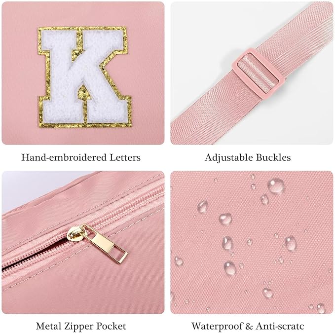 YOOLIFE Retirement Gifts for Women - Teacher Appreciation Gifts for Women Teacher Retirement Gifts for Women Teacher Bag Teacher Gifts from Students, Initial Crossbody Bag Belt Bag V, Pink