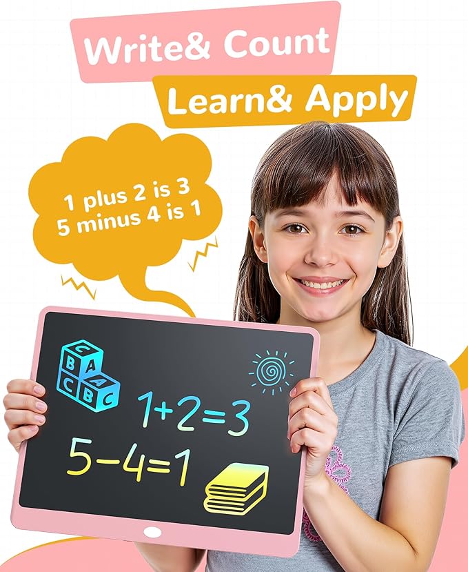 KOKODI LCD Writing Tablet, 16 Inch Colorful Toddler Doodle Board Drawing Tablet, Erasable Reusable Electronic Drawing Pads, Educational and Learning Toy for 3-6 Years Old Boy and Girls