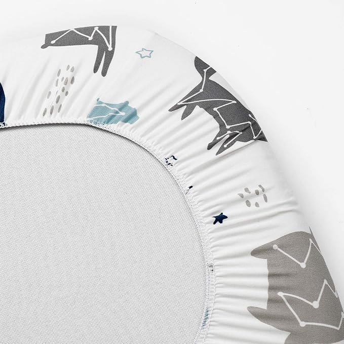 Stretch Fitted Bassinet Sheet Set BROLEX 2 Pack Cradle Sheets for Bassinet Pad/Mattress,Unisex Boys Girls,Ultra Soft,Space Planet