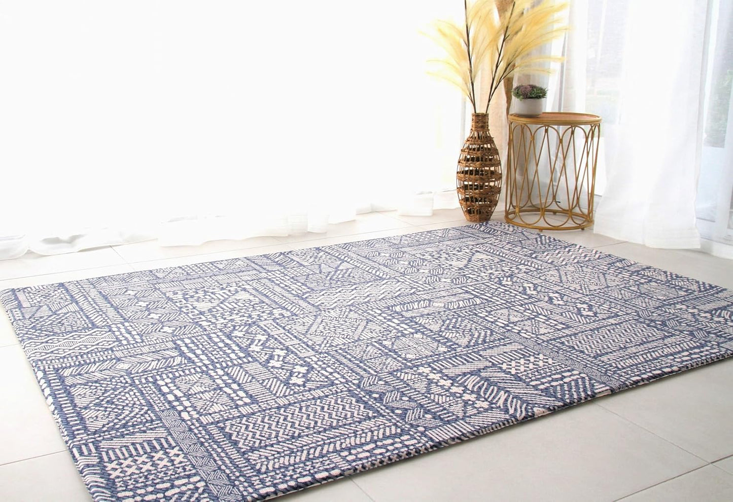 Cushmat Stylish Reversible Foam Play Mat (Large, Explorer - Cloud Indigo) - Soft, Waterproof, Durable Play mat for Infants, Babies, Toddler, Kids & Grownup - 6.5ft x 4.5ft