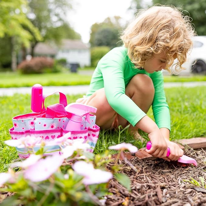 Melissa & Doug Sunny Patch Pretty Petals Gardening Tote Set with Tools