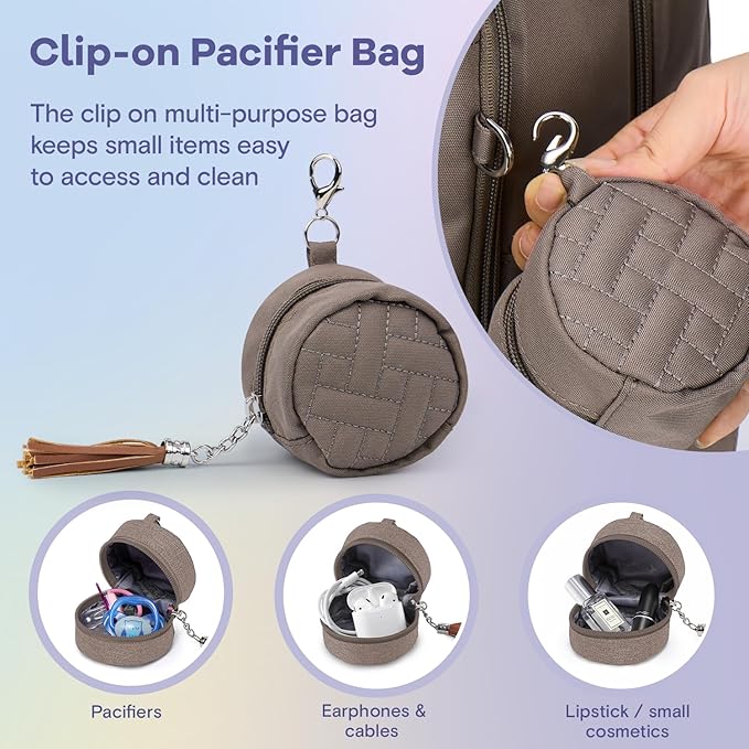 RUVALINO Diaper Bag Backpack, Multifunction Travel Pack Maternity Baby Changing Bags, Large Capacity, Waterproof, Khaki