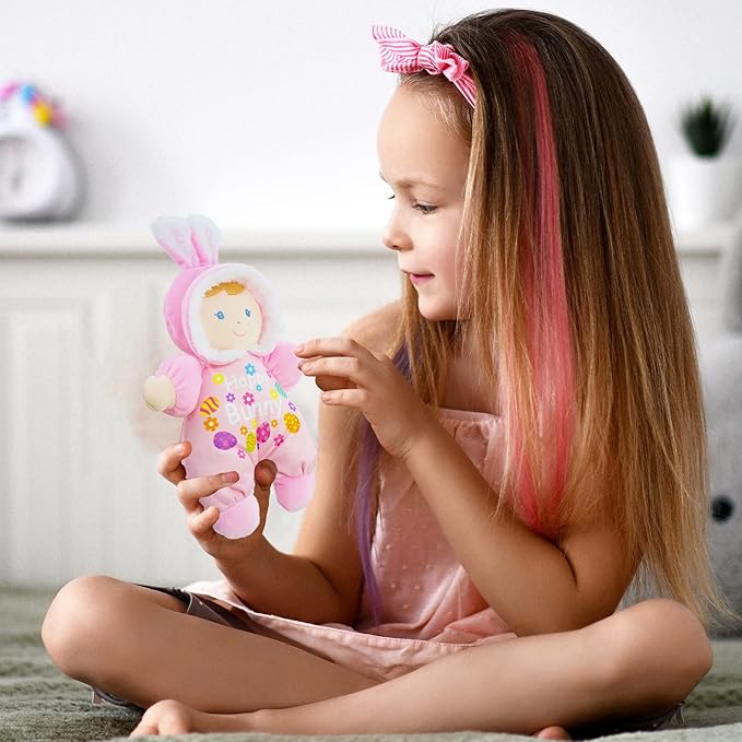 June Garden 9" My First Doll Olivia - Soft Plush Bunny Baby Doll - Easter Gift for Infants and Toddlers