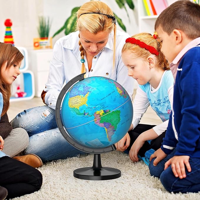 13" Globe for Children & Adults, Interactive World Globe for Kids with HD Waterproof & Writable Surface, Educational STEM Learning Toy, Classroom Teaching Gift