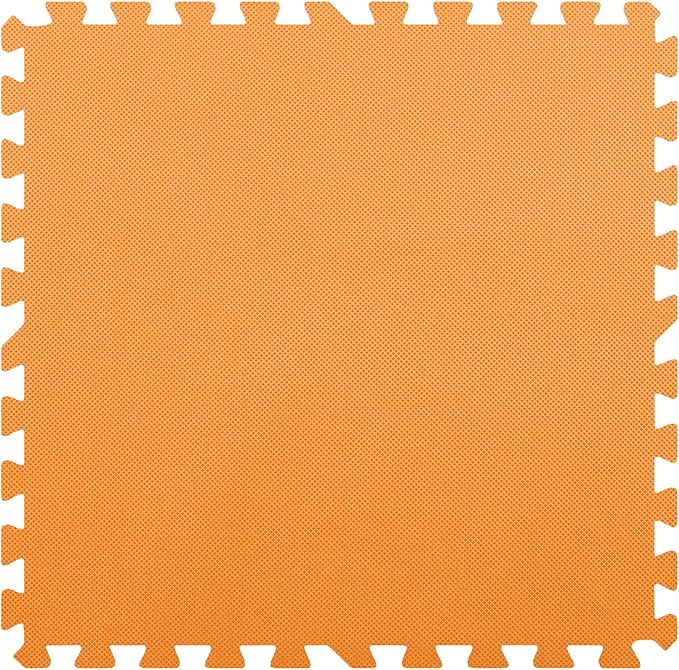 FlooringInc's 1/2" Soft Non-Toxic Baby Play Mat, Toddler Playmat, Colorful Puzzle PlayMat, Floor Mats for Kids & Babies, EVA Foam Interlocking Tiles for Nursery & Playroom | Orange, 20 Tiles, 80 Sq/Ft