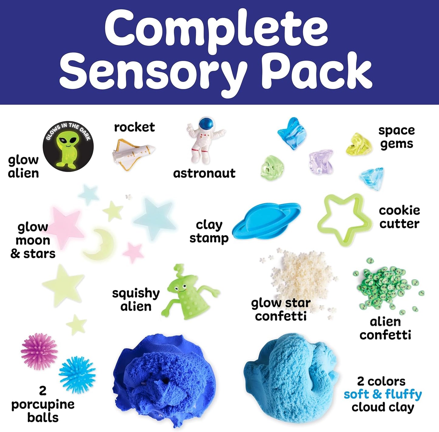 Creativity for Kids Sensory Pack: Outer Space - Toddler Activities and Sensory Bin Filler, Space Toys and Gifts for Kids, Sensory Toys for Toddlers 3-4+