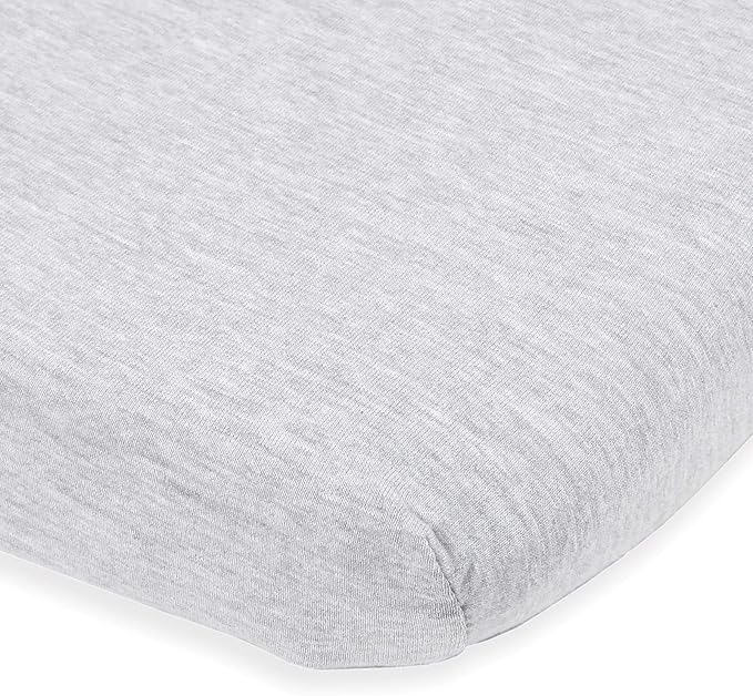 Bedside Sleeper Bassinet Sheet – Compatible with Milliard Side Sleeper – Fits 21 x 36 Mattress Without Bunching – Snuggly Soft Jersey Cotton – Light Grey