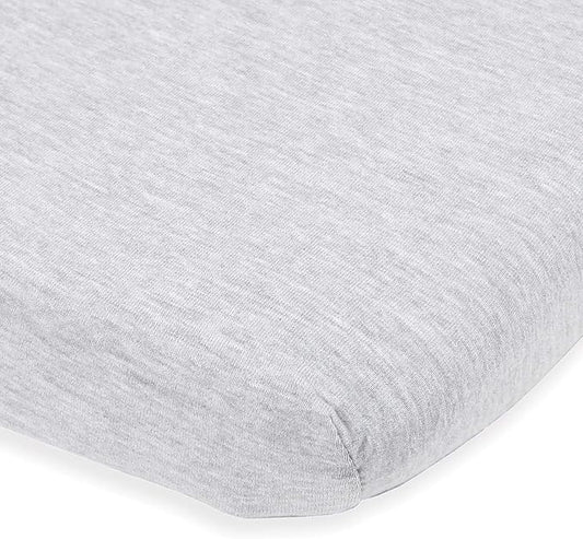 Bedside Sleeper Bassinet Sheet – Compatible with Milliard Side Sleeper – Fits 21 x 36 Mattress Without Bunching – Snuggly Soft Jersey Cotton – Light Grey