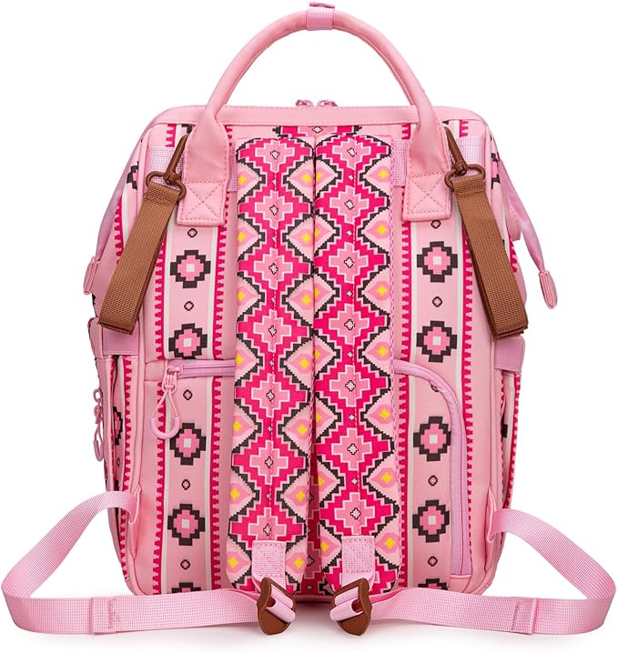 Montana West Wrangler Callie Diaper Bag Backpack with Pacifier Case, Crossbody Bottle Bag and Stroller Straps Western Pattern Multifunction Baby Travel Bag Set WG2215-9110PK