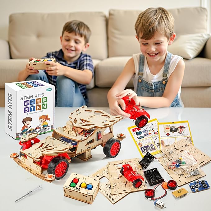 STEM Kits for Kids Age 8-10, STEM Toys for Boys 8-12, Remote Control Model Car Building Kits, Wood 3D Puzzles 8-13, Science Crafts Projects, Gifts for 8 9 10 11 12 13 14 Year Old Teen Boys Girls