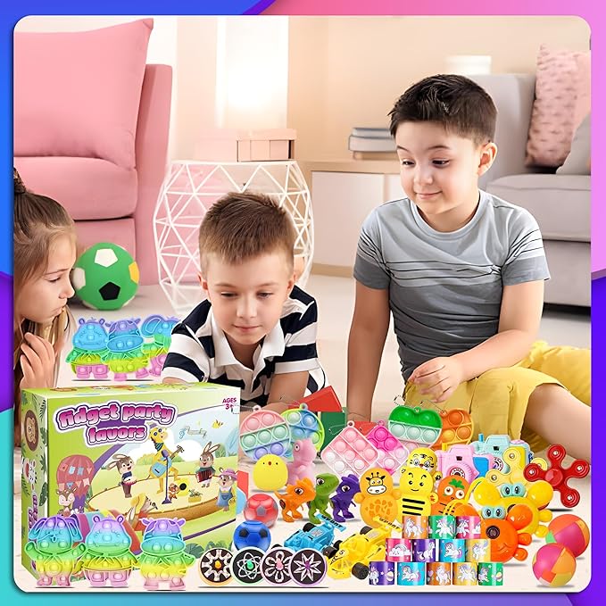1000+ PCS Party Favors for Kids,Fidget Toys Pack,Christmas Stocking Stuffers,, Birthday Gift, Treasure Box,Goodie Bag Stuffers, Carnival Prizes, Toys Filler Sensory Toy for Classrooom