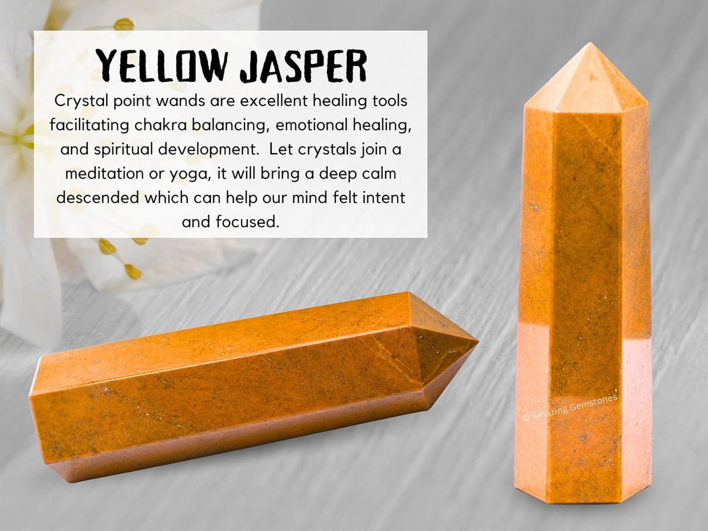 Amazing Gemstone Large Yellow Jasper Crystal Towers ~ Natural Healing Crystal Point Obelisk for Reiki Healing and Crystal Grid (5.5" to 6" INCH)