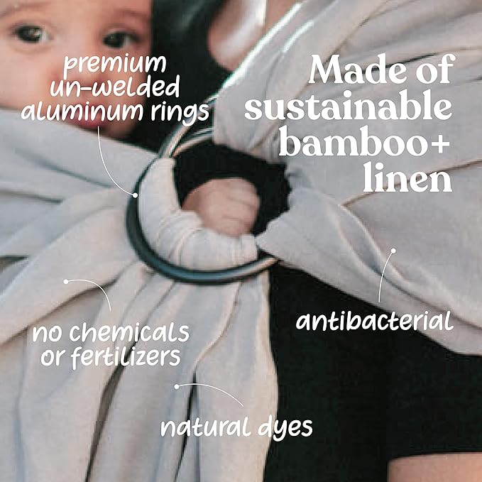 Nalakai Ring Sling Baby Carrier, Soft Linen Baby Sling, Baby Wrap, Comfort, Style, and Giving Back - Carry Your Little One with Love