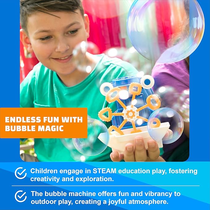 4M KidzRobotix - Bubbles Robot - Build an Automatic Bubble Machine Robot, Inspire STEM Learning, Boost Creativity, and Enjoy Hands-On Fun with This DIY Kit for Kids Aged 8 and Up