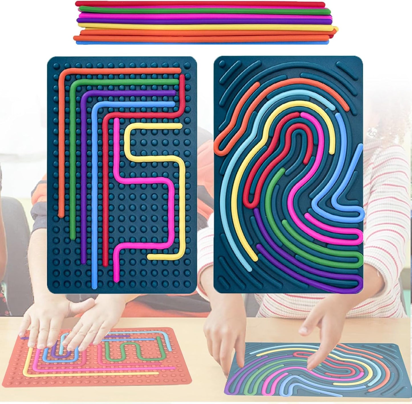 Sensory Activity Board Fidget Toys, Double-Sided Design Quiet Sensory Toys for Kids and Adults Autism ADHD Stress Relief Toy Games Birthday Party