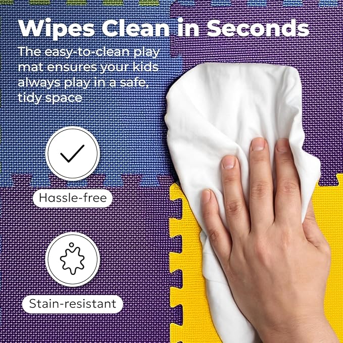 MioTetto Baby Play Mat, Soft Foam Floor Tiles for Kids. Adjustable Interlocking Foam Tiles, Fits with 50x50 Playpen Baby mat for Crawling & Development, Safe & Non-Toxic Playmat for Babies 6-12 Months