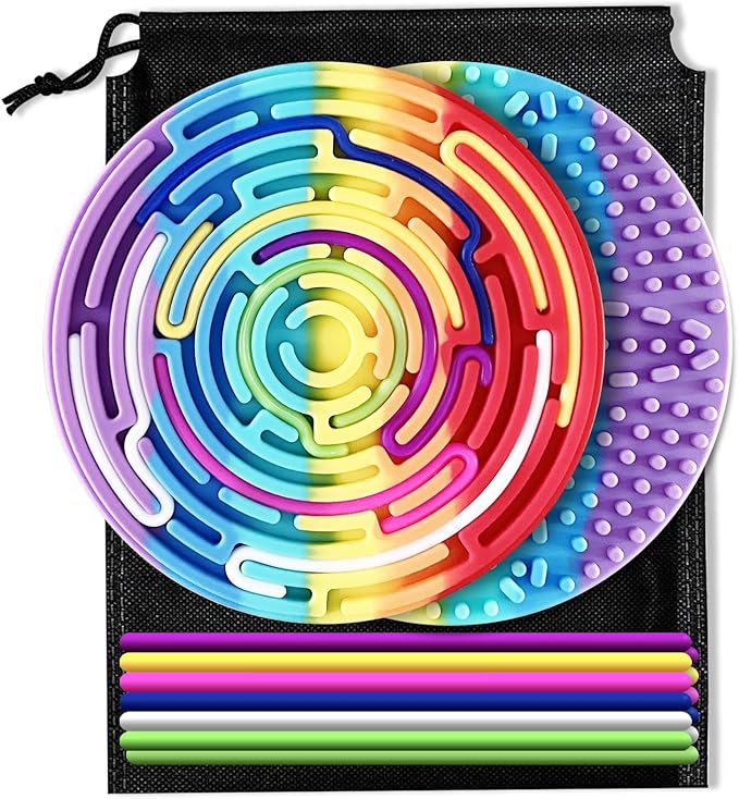 Silicone Sensory Activity Board for Kids - Sensory Toys for Kids with Autism Fidget Toy with Quiet Design, Stress Relief Toy for Classroom & Travel