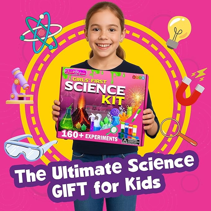 Jim&Gloria Science Kits for Kids Age 5-7 8-12 Year Old Birthday Gifts for Girls, Craft Supplies, Learning & Educational Toys, Stem Toys, Chemistry Set, Science Experiments for Kids Volcano Projects