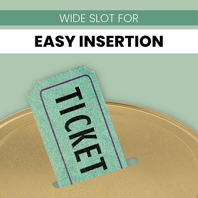 Mason Large Coin Bank with Slotted Gold Lid - Holds Up to $3,000 in Quarters - 1 Gallon Glass Money Jar for Piggy Bank, Tips, Raffle Tickets & Donations - Made in USA