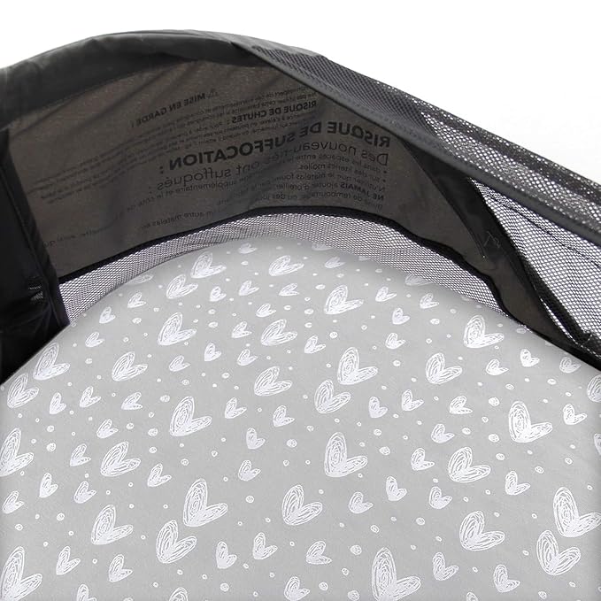 Bassinet Sheets Fit for Graco Pack 'n Play Day2Dream Travel Bassinet(not playard) and Munchkin Brica Baby Travel Pod, 2 Pack, 100% Jersey Cotton Fitted Sheets, Gray Print for Baby