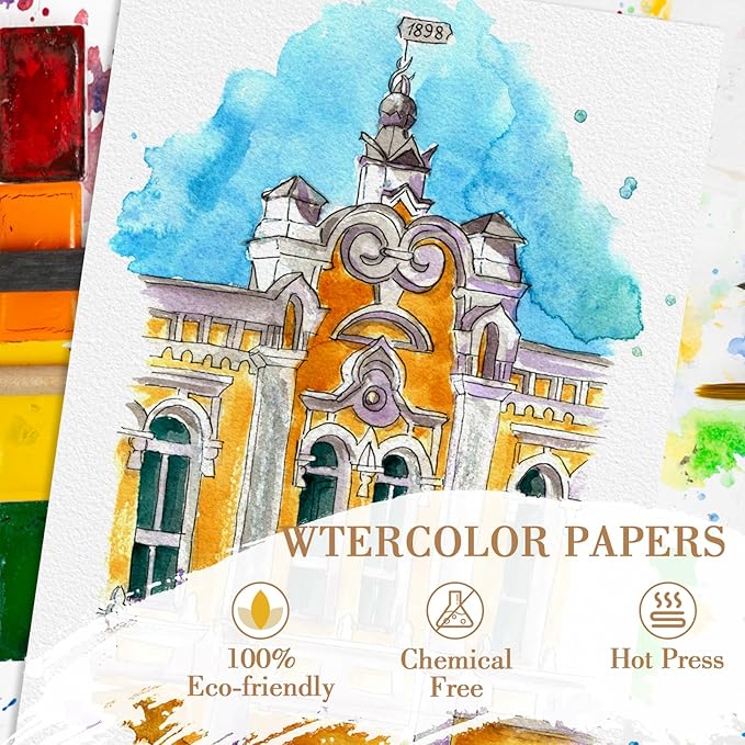 150PCS 4x6 Watercolor Paper Bulk, 140lb/300g Cold Press Thick Water Color Paper Pad for Kid Child Adult, White Art Paper for Drawing Painting Markers Gouache, Textured Cotton Paper Sheets