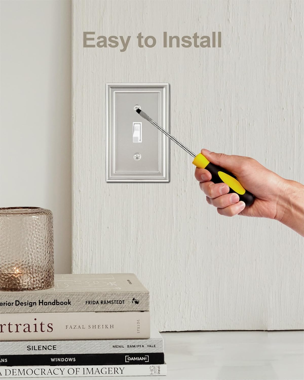 2-Pack Single Toggle Wall Plate, Metal Light Switch Cover, Satin Nickel Switch Plate Cover, 3.15‘’*4.88‘’， Midsize, A035 Series