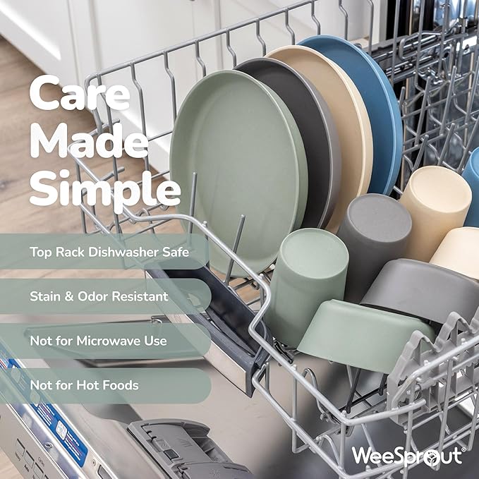 WeeSprout Bamboo Kids Bowls with Lids, Set of Four 15 oz Kid-Sized Bamboo Bowls, Bamboo Kid Bowls with Lids for Leftovers, Dishwasher Safe (Blue, Yellow, Orange, & Red)