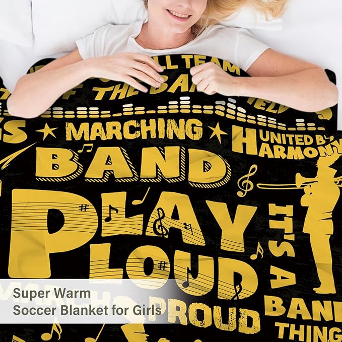 Marching Band Gifts Blanket for Teens, Band Director Gifts for Marching Band Students, Band Flannel Blanket for Men/Women, Rock Band Blanket 50 * 60" Birthday Thanksgiving Gift