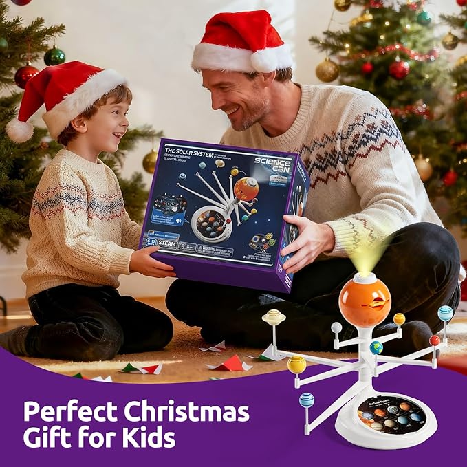 Science Can Solar System for Kids, Interactive Talking Solar System Model, STEM Planetarium Projector with 8 Planets, Space Toys Gift for Age 6-12 Boys & Girls, Classroom & Home Astronomy Learning