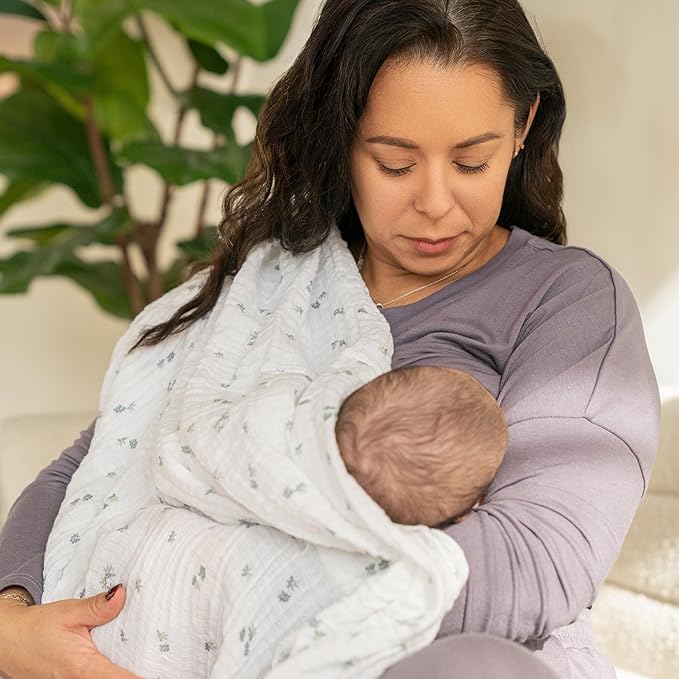 aden + anais Essentials Cotton Muslin Swaddle, Breathable Baby Blanket, Ideal for Boys, Girls, Newborns, Babies & Infants, Receiving Blanket, Soft and Lightweight Wrap, 4 Pack, Butterfly Garden