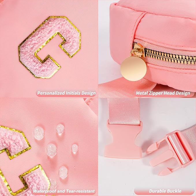 Customized Birthday Gifts for 2 3 4 5 6 7 8 9 10 11 Year Old Girls - Mini Fanny Pack Cute Crossbody Bag Trendy Stuff,Graduation Gifts for Girls Teens Kids Daughter Sister Her - Peach,C