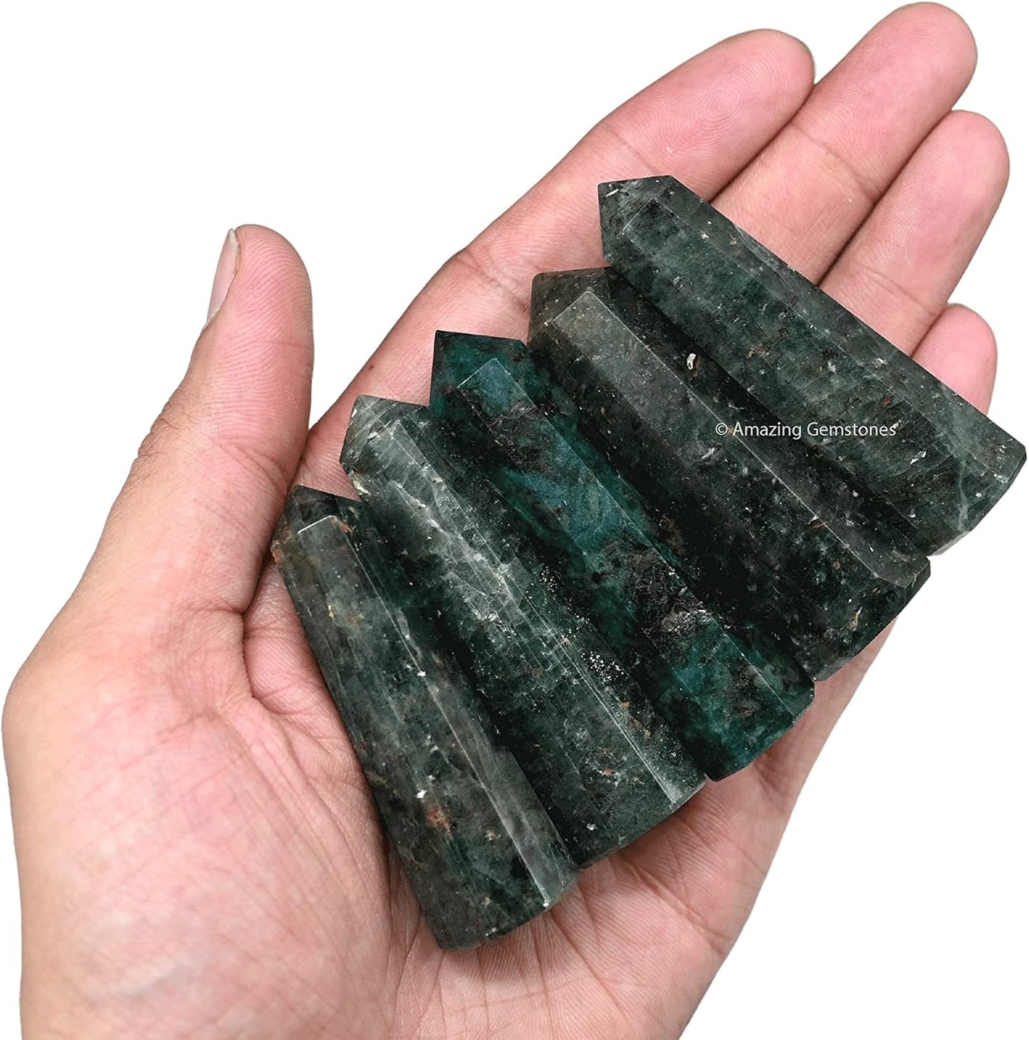 Amazing Gemstone Chrome Diopside Crystal Towers - Natural Healing Crystal Point Obelisk for Reiki Healing and Crystal Grid (2 Inch to 3 Inch)