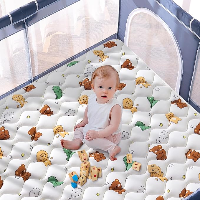 Baby Play Mat 71" X 59", Premium Thicken Foam One-Piece Crawling Mat, Extra Large Non-Slip Cushioned Activity Playmats for Babies, Toddlers, Infants, Play & Tummy Time