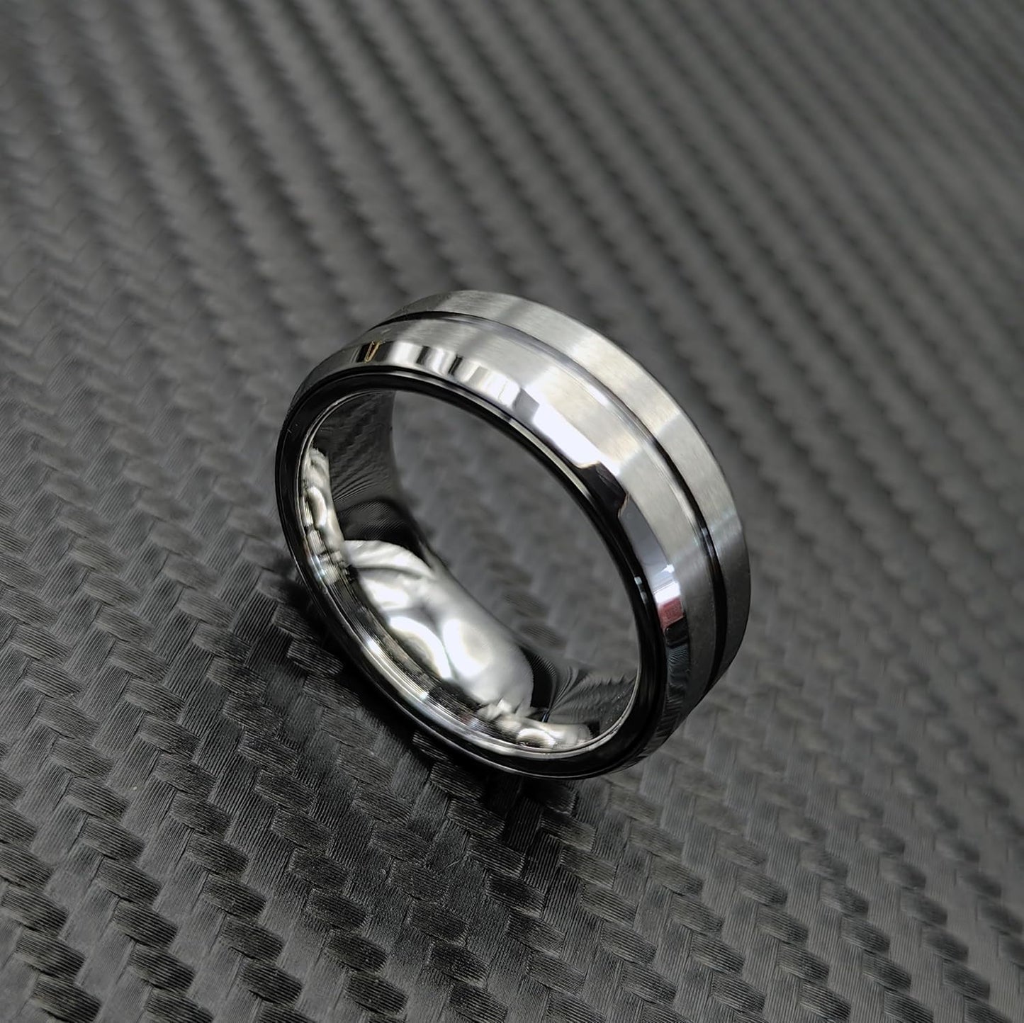 EDC Fidget Slider Fidget Toy Adult Stress Relief Metal Ratchet Ring Jewelry ADHD Recreational Fidget Toy Tactile Coin (Silvery, 8)