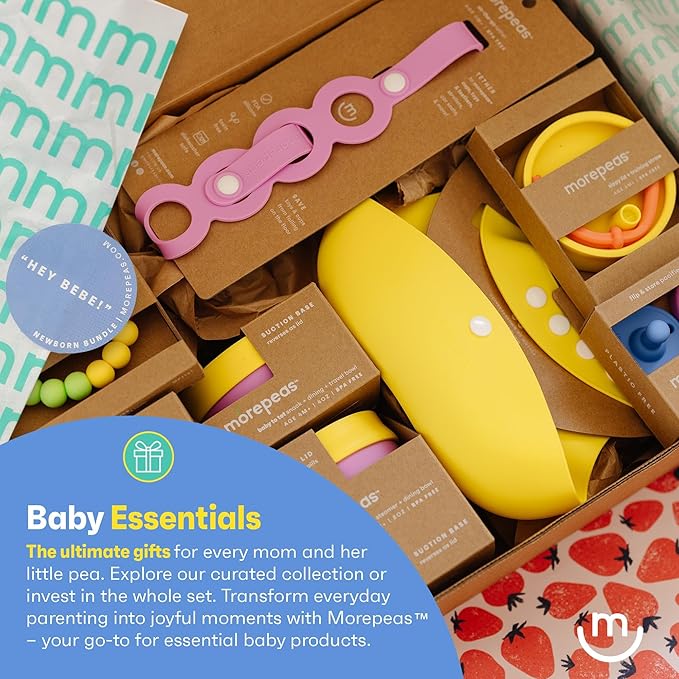 morepeas The Everything Snack Bowl - All-in-One Baby, Toddler & Kid Food Container - Travel Essential with Spill Proof Lid & Suction Base - Melon