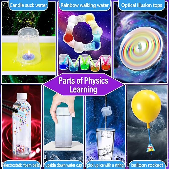 230 Experiments Science Kits for Kids - S.T.E.M Toys with Magic Chemistry Set Crystal Growing Physics Slime Educational Gifts Idea for Boys Girls