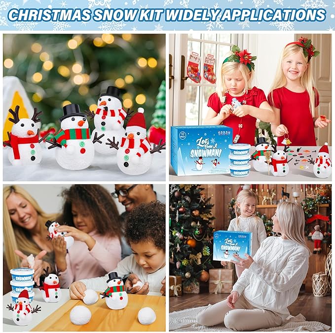 100pcs Snowman Craft, Build a Snowman Kit Indoor Decor, Snowman Kit DIY Christmas Ornaments, Creative Air Dry Modeling Clay Bulk, Xmas School Family Party Activities Snowman Making Set