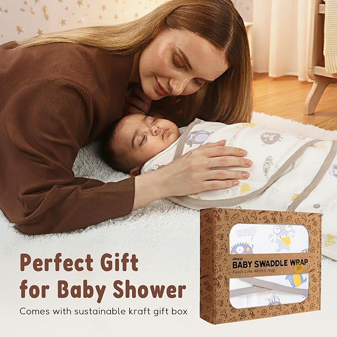Baby Swaddle Sleep Sack, nursery essentials, easy night time diaper change 100% Cotton, (Medium, Baby Monster)