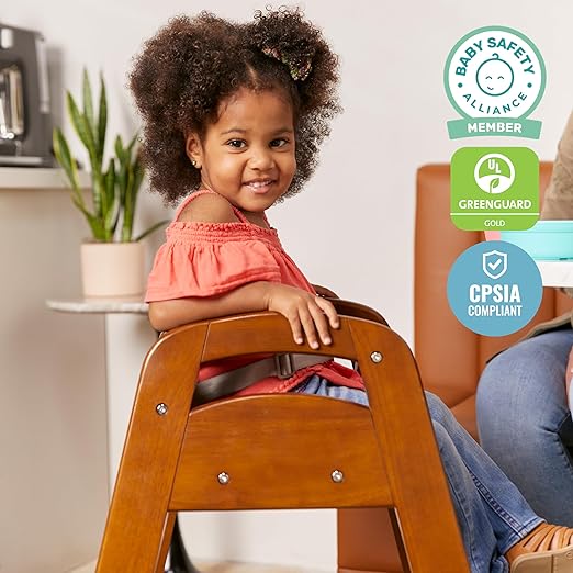 ECR4Kids ASATT High Chair, Toddler Chair, Dark Walnut