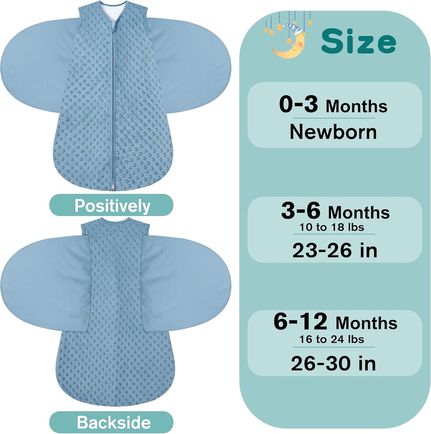 Fleece Newborn Sleep Sack Baby Swaddle,3-Way Adjustable Wearable Blanket,2 Pack Fleece Swaddling Sleeping Bag TOG 2.0， (Brown & Dark Green, 3-6 Months)