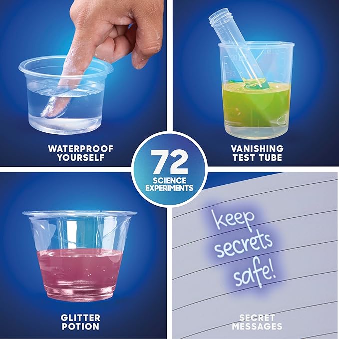 Discovery™ Magic Science Lab – 72 STEM Experiments for Kids| Reactions, Illusions, Crystals, Slime & Light Tricks| DIY Chemistry Project Kit| Educational Learning Toy| Physics Activity Set Ages 8+