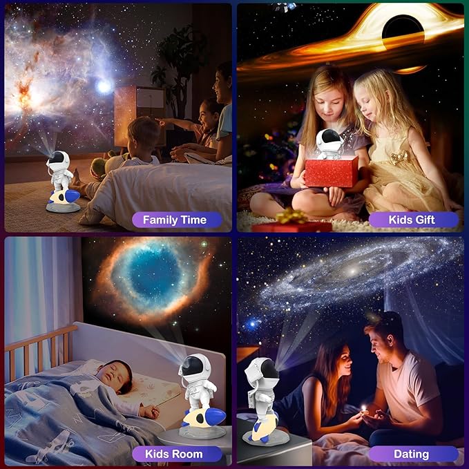 Star Projector, Astronaut Galaxy Projector for Bedroom, 13 in 1 HD Planetarium Projector, 360°Rotating Galaxy Light 9 Colors Night Lights Party Room Decor