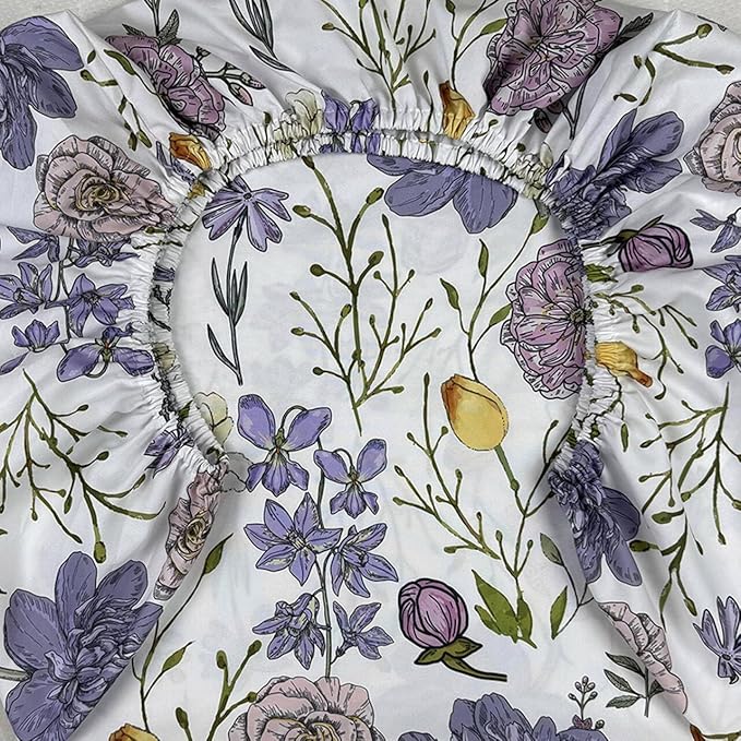 AMROSE 3 Pack Bassinet Sheets 33" x 20" Compatible with Mika Micky, Baby Delight, Dream On Me, AMKE and Other Rectangle Bassinet Mattress, Soft and Skin-Friendly, Violet