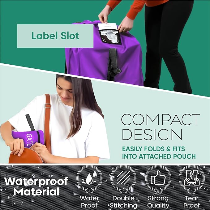 reperkid Premium Car Seat Travel Bag for Airplane - Durable, Universal Fit, Water-Resistant Gate Check Bag with Adjustable Carry Straps - for Safe and Hassle-Free Travel