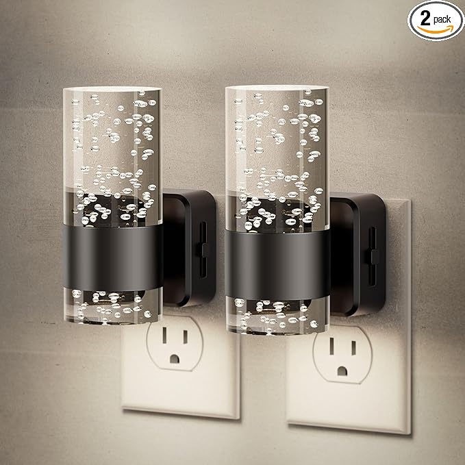 JandCase Night Light, Night Lights Plug into Wall,2 Pack LED Nightlight with Adjustable Brightness, 5000K，Automatic Night Light Plug in with Auto Light Sensor for Bathroom Hallway Room Decor